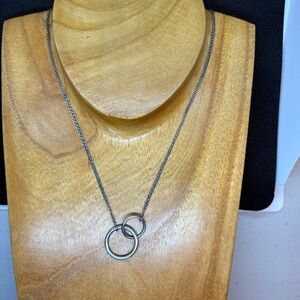 Silver Interlocking Circle Necklace “Hold a true Friend with both your hands”